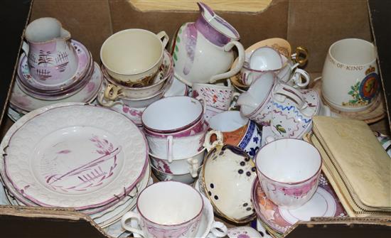 A quantity of mixed 19th century tea ware and other ceramics